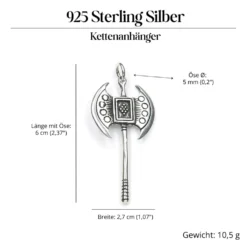 Doppelaxt Schmuck Anhänger aus Silber 925