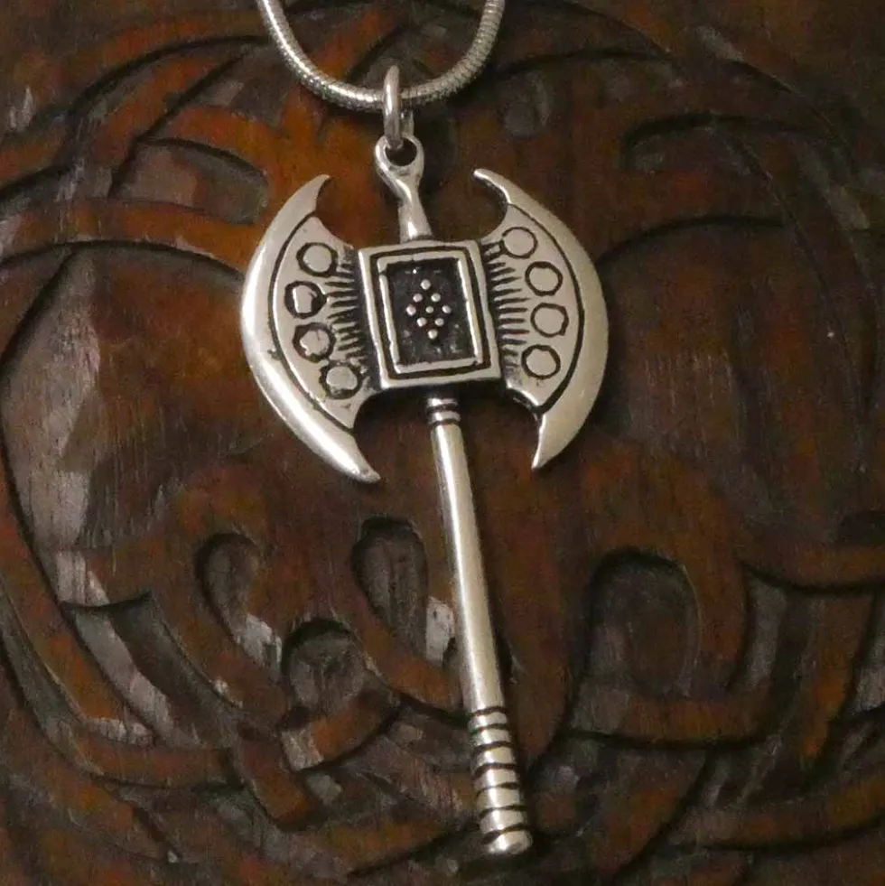 Doppelaxt Schmuck Anhänger aus Silber 925