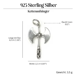 Doppelaxt Schmuck Kettenanhänger 925 Silber