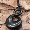 Double Maori Hornschmuck Anhänger 4cm Kette