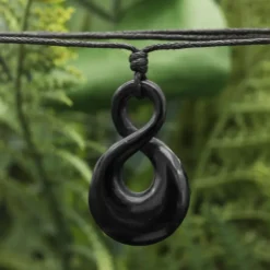 Double Maori Hornschmuck Anhänger 4cm Kette