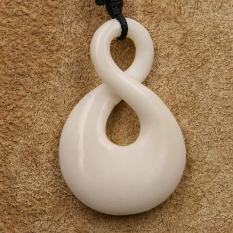 Double Maori Schmuck 4cm aus Knochen Kette