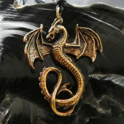 Drache Bronze Anhänger Schmuck Kette Silberdrache