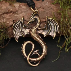 Drache Bronze Anhänger Schmuck Kette Silberdrache