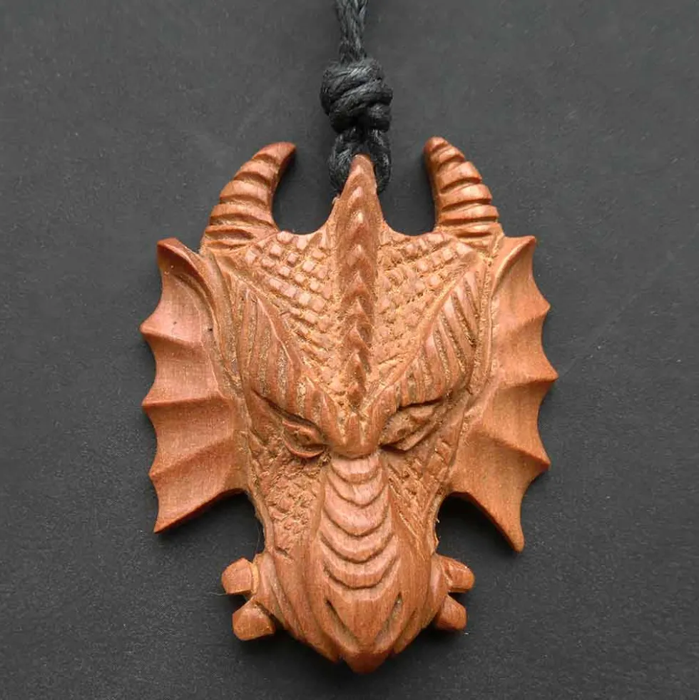 Drache Holzschmuck Anhänger Saboholz