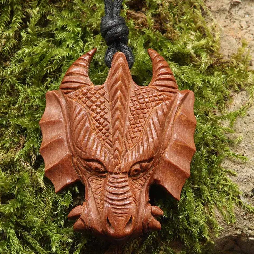 Drache Holzschmuck Anhänger Saboholz