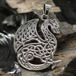 Drache Keltisch Schmuck Silber Kettenanhänger mit Keltenknoten 925 Silber