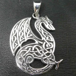Drache Keltisch Schmuck Silber Kettenanhänger mit Keltenknoten 925 Silber