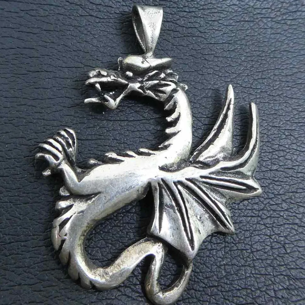 Drache keltisch Schmuck 925 Sterlingsilber Kettenanhänger
