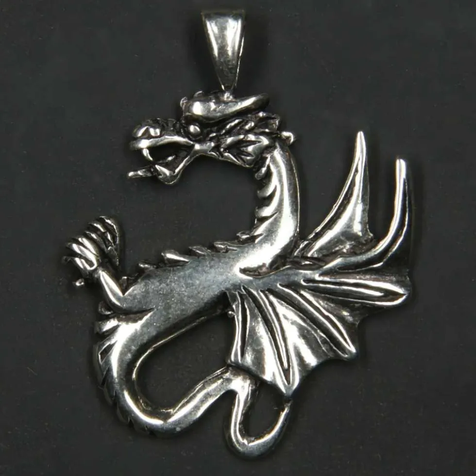 Drache keltisch Schmuck 925 Sterlingsilber Kettenanhänger