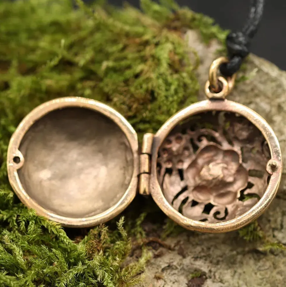 Drache Medaillon Schmuck Anhänger Bronze zum Öffnen