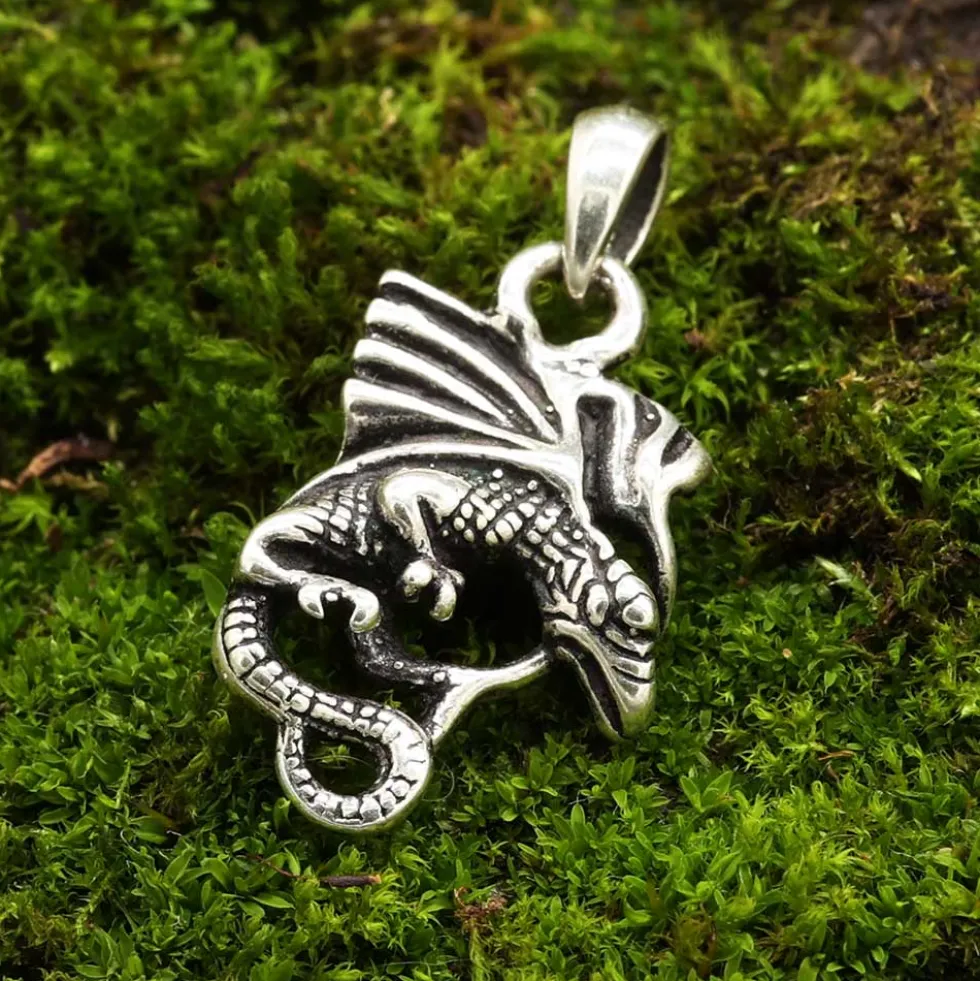 Drache mystisch Schmuck Anhänger 925 Silber Kettenanhänger