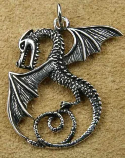 Drache mystisch Silberschmuck Anhänger 925 Silber