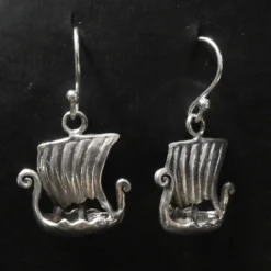 Drachenboot Ohrhänger 925 Sterlingsilber Wikinger (Paar)