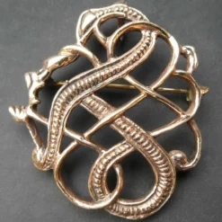Drachen Brosche Bronze Gewandnadel Schmuck Mittelalter