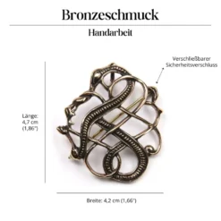 Drachen Brosche Bronze Gewandnadel Schmuck Mittelalter