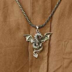 Drachen Kettenanhänger Silber Schmuck Anhänger 925er Silber