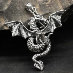 Drachen Kettenanhänger Silber Schmuck Anhänger 925er Silber
