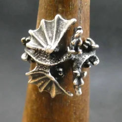 Drachen Ring Schmuck Silber kämpfende Drachen 925 Silber