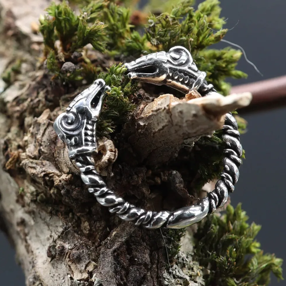 Drachen Ring Wikinger Schmuck 925 Silber