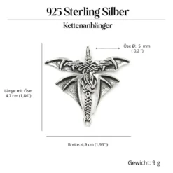 Drachen Schmuck Anhänger keltisch aus Silber 925/000