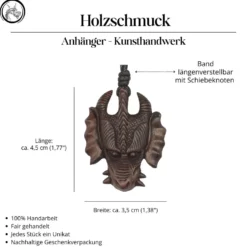 Drachen Schmuck Holzschmuck Anhänger