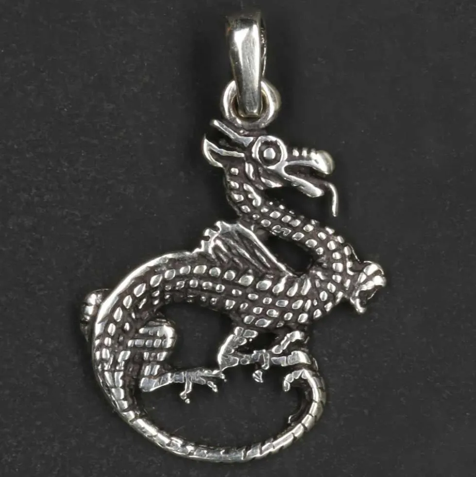 Drachen Schmuck Kettenanhänger zierlich Silberschmuck 925 Silber