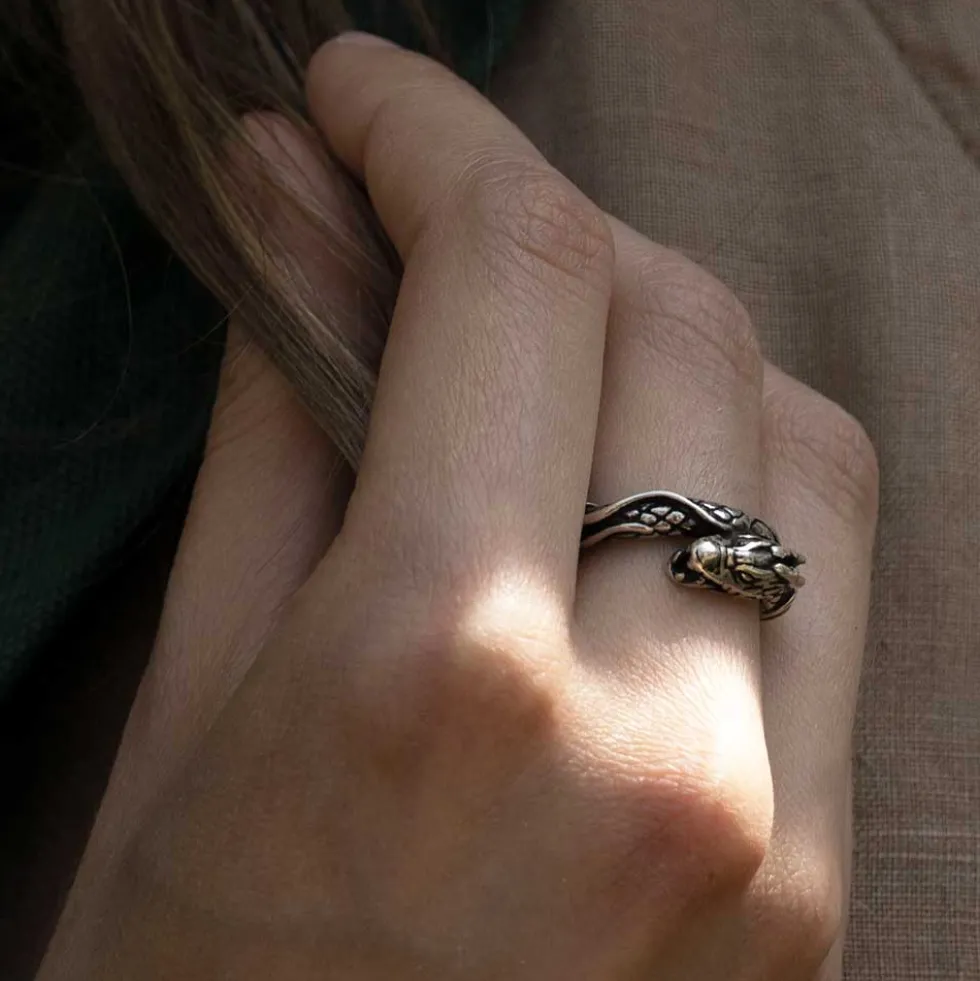 Drachen Schmuck Ring massiv 925 Silber Damen Herren