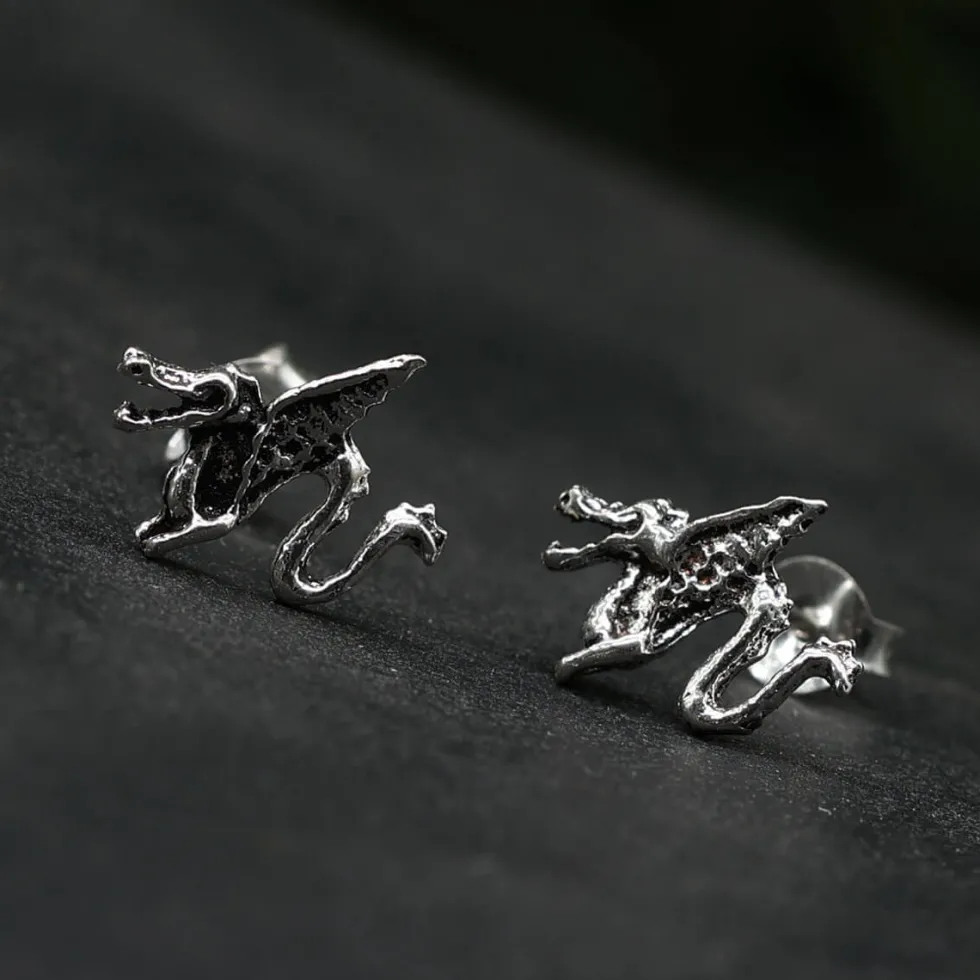 Drache Ohrstecker Schmuck 925 Silber Ohrschmuck