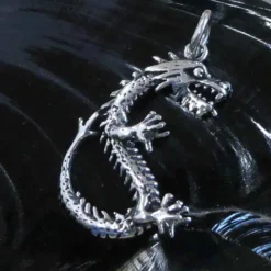 Drache Schmuck Anhänger aus Silber Knochen Drache