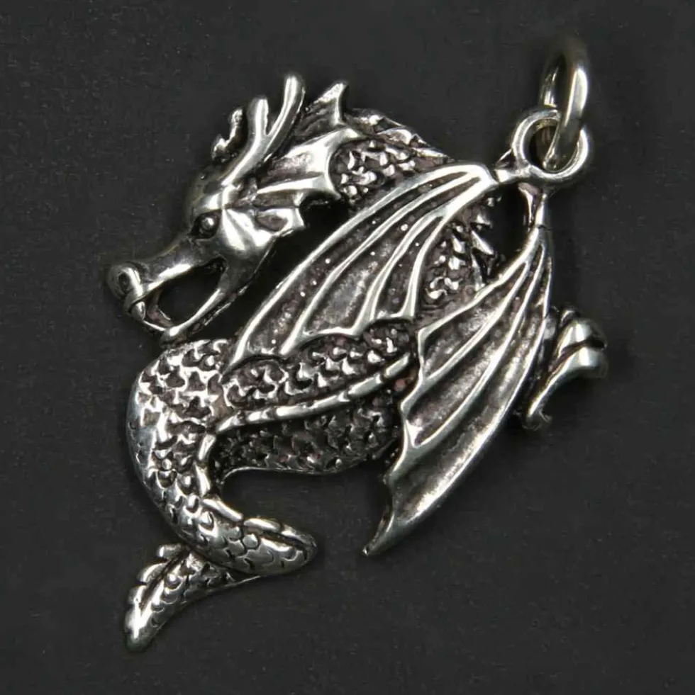 Drache Schmuck Anhänger 925 Sterlingsilber Drachenschmuck