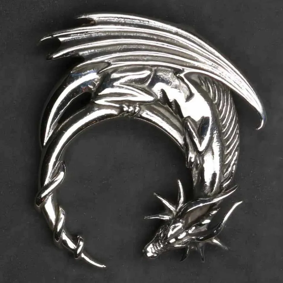 Drache Schmuck edler 925 Silber Kettenanhänger
