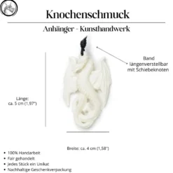 Drache Schmuck Kettenanhänger aus Knochen