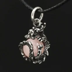Drache Schmuck mit Kugel drehbar 925 Silber Anhänger