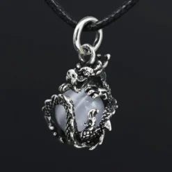 Drache Schmuck mit Kugel drehbar 925 Silber Anhänger