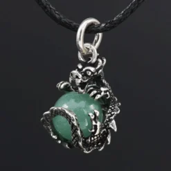 Drache Schmuck mit Kugel drehbar 925 Silber Anhänger