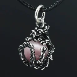 Drache Schmuck mit Kugel drehbar 925 Silber Anhänger
