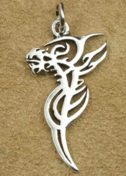 Drache Schmuck Tattoo Stil 925 Silber Anhänger