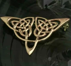 Dreiecks Knoten Brosche Bronze Gewandnadel Schmuck Mittelalter