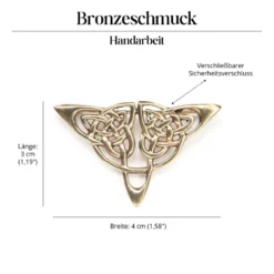 Dreiecks Knoten Brosche Bronze Gewandnadel Schmuck Mittelalter