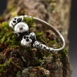 Drei Totenköpfe Ring Gothic 925er Silber