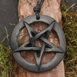 Drudenfuß Hornschmuck Anhänger Pentagramm Kette