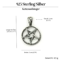 Drudenfuß Schmuck Anhänger aus 925 Silber Pentagramm