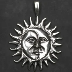 Eclipse Schmuck Anhänger 925 Sterlingsilber Sonnen-Mond Finsternis