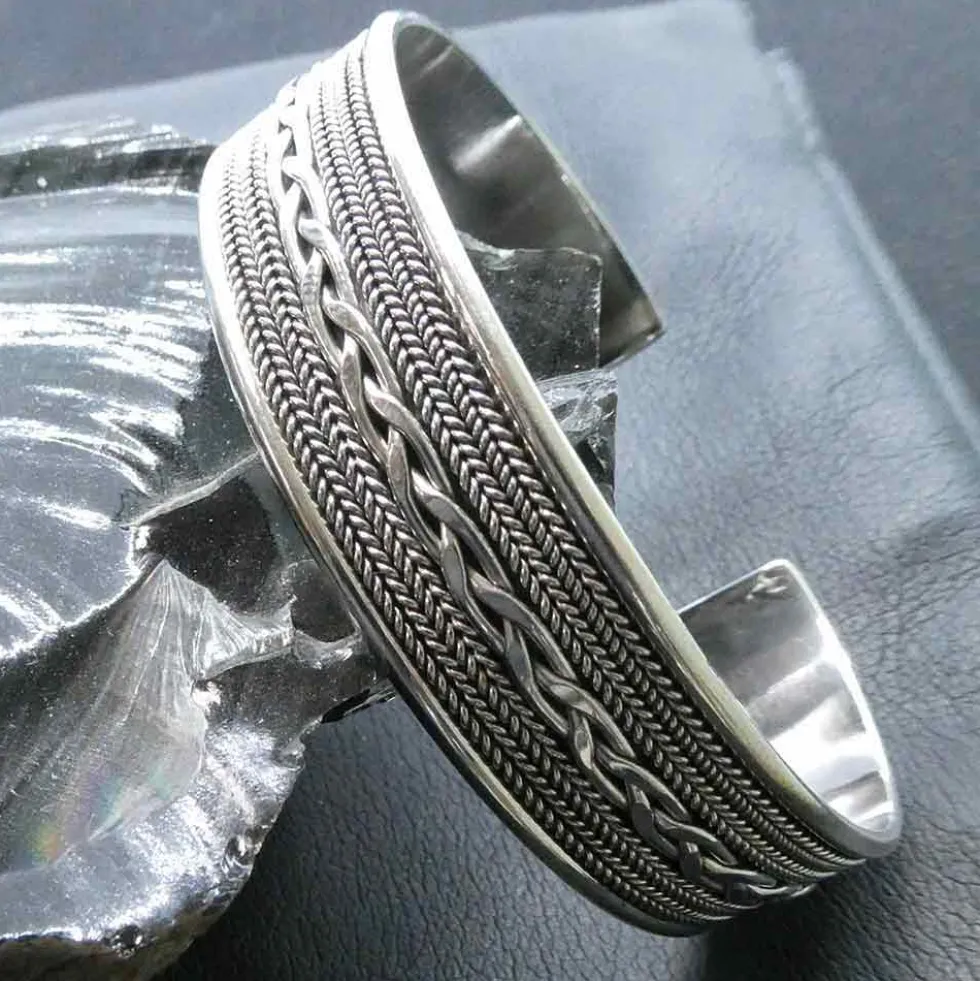 Edler Armreif Knotenmuster 925 Silber Wikinger Armschmuck