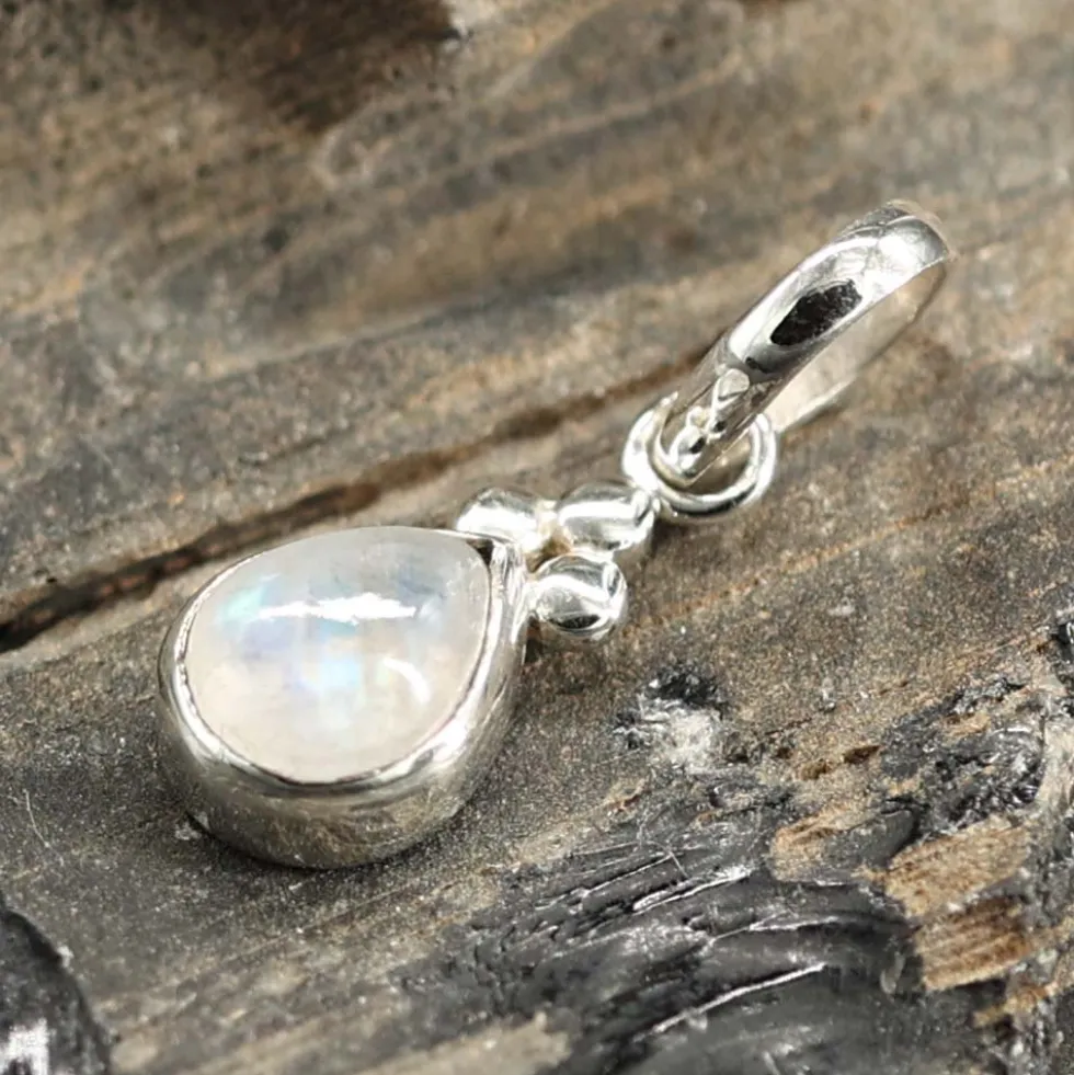 Edler Mondstein Schmuck Anhänger 925 Silber
