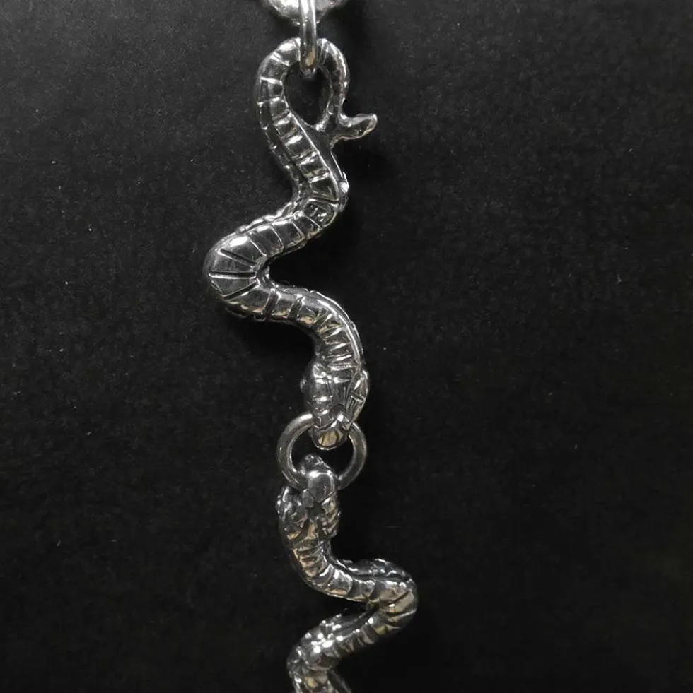 Edles Schlangen Armband ausgefallener 925 Silber Armschmuck Biker