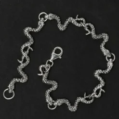 Edles Schlangen Armband ausgefallener 925 Silber Armschmuck Biker