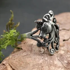 Einhorn Ring Schmuck hochwertiges 925 Silber Fantasie