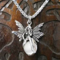 Elfe auf Kugel Schmuck Anhänger 925 Silber
